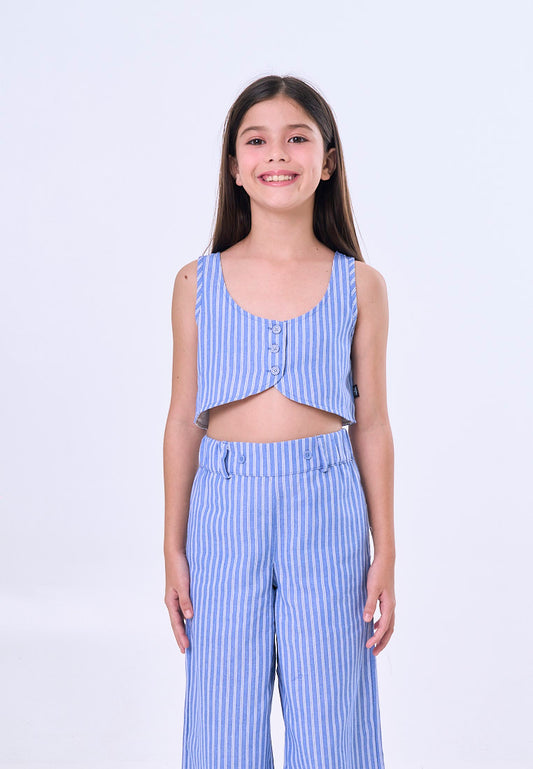 Mossimo Kids Amira Light Blue Vest Suit Top & Pants Set