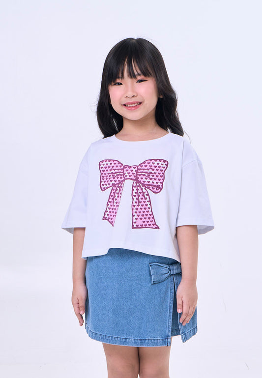 Mossimo Kids Light Blue Short Sleeves Baby Tee Top & Denim Skort Set For Girls