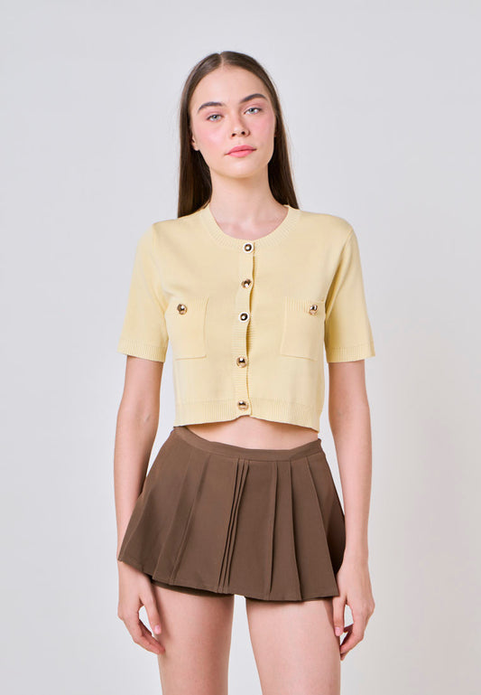 Mossimo Brooklyn Yellow Knits Cropped Top