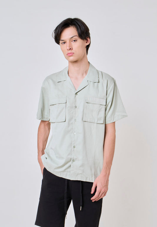 Mossimo Dwayne Green Comfort Fit Short Sleeve Button Down