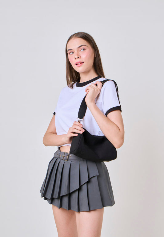 Mossimo Yuna Black Canvas Sling Bag