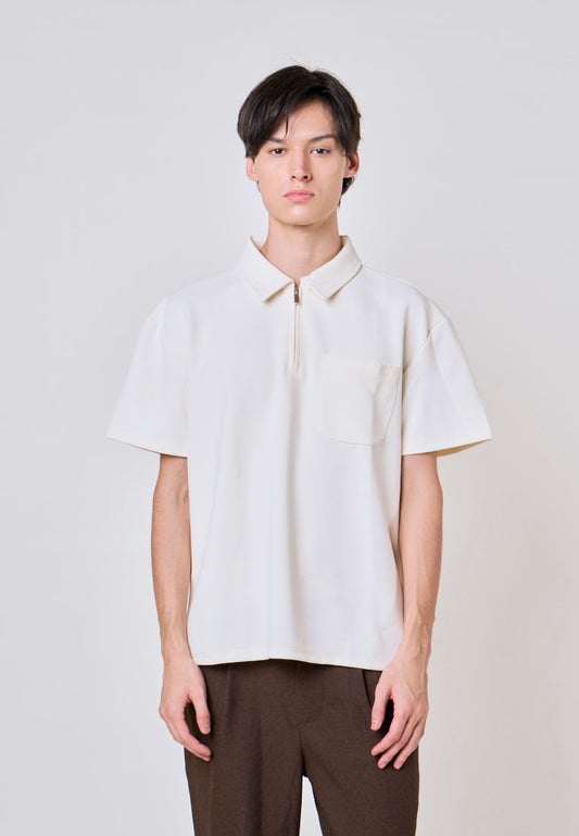 Mossimo Caleb White Polo Boxy Fit