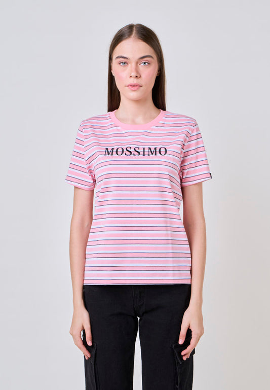 Mossimo Isabella Pink Stripes Classic Fit Tee