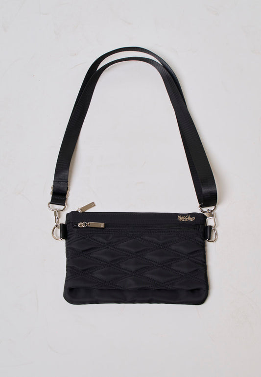 Mossimo Anika Black Quilted Body Bag