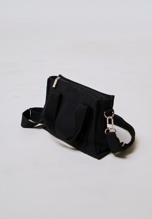 Mossimo Catherine Black Canvas Crossbody Bag