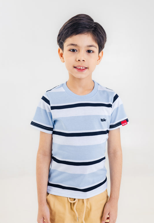 Mossimo Kids Boys' Crystal Blue Multi-Stripes Basic Tshirt