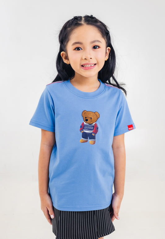 Mossimo Kids Unisex Blue Mossybear Embroidery Basic Tshirt