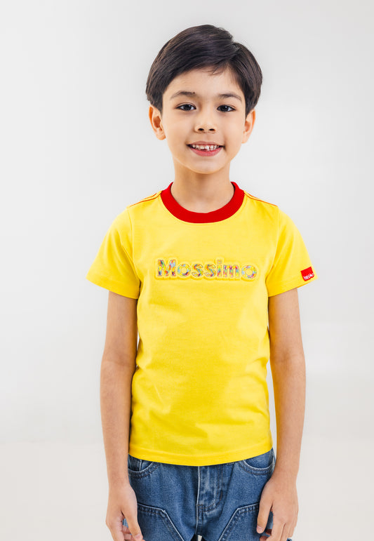 Mossimo Kids Boys Yellow Embossed Logo Basic Print