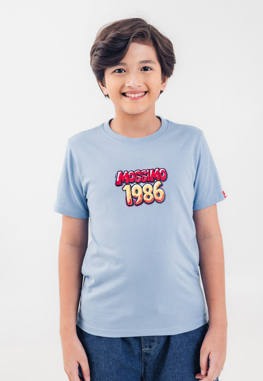 Mossimo Kids Boys' Blue Comic Graphic Logo Tshirt