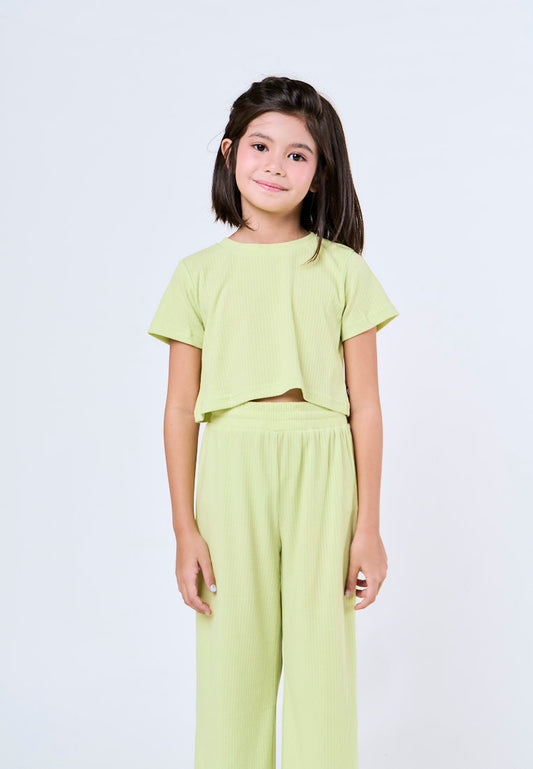 Mossimo Kids Girls Aila Seacrest Cropped Top and Wide Leg Pants Set