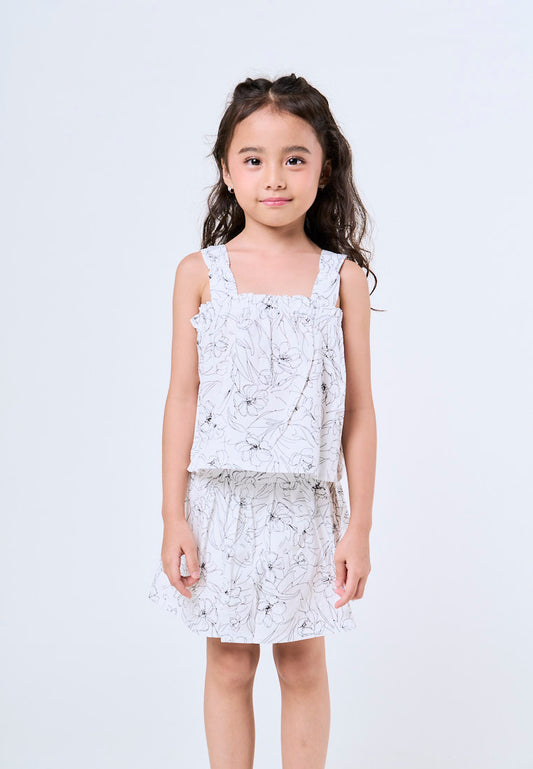 Mossimo Kids Eloise White Ruffle Trim Tank Top and Skirt Skirt