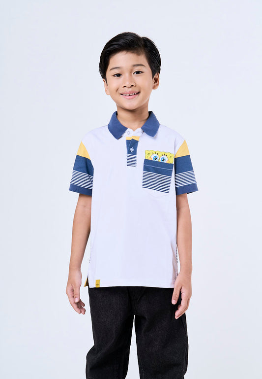 Mossimo Kids Spongebob White Pocket Polo Shirt