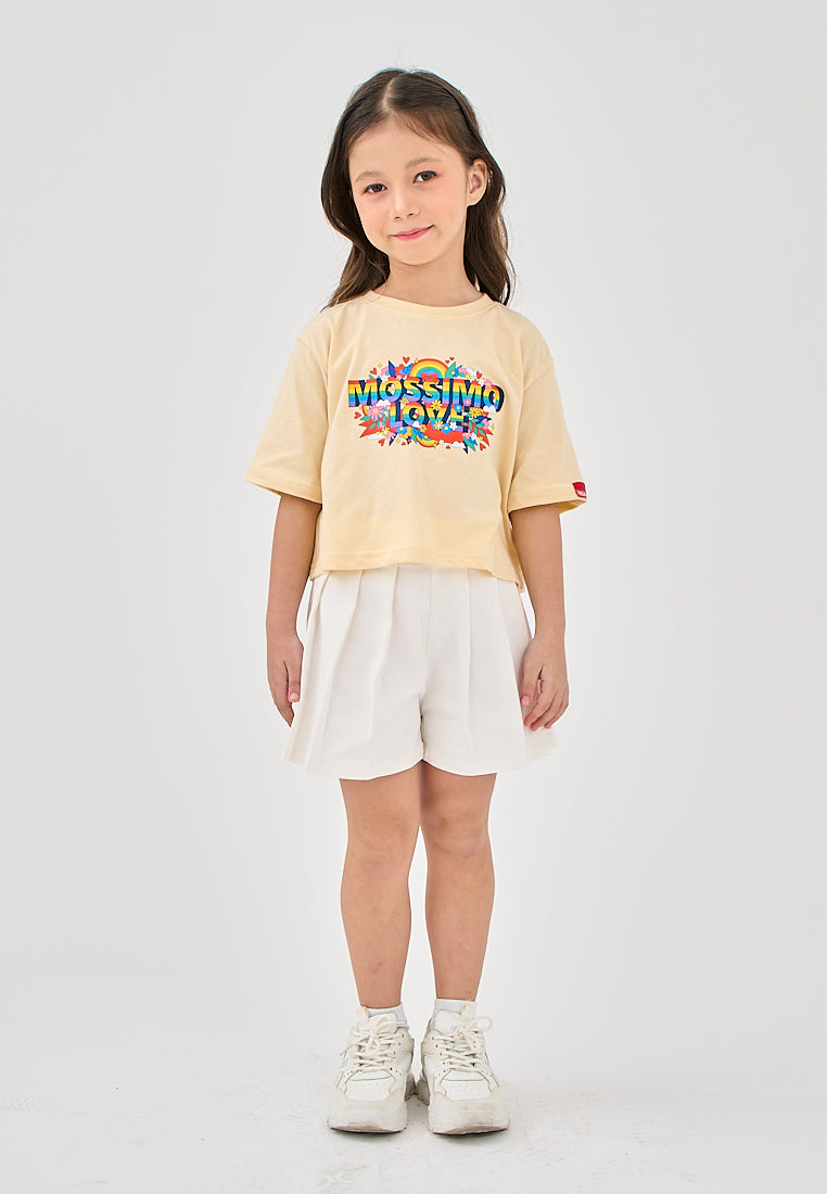 Mossimo Kids Keizel Light Yellow Loose Cropped Fit Tee