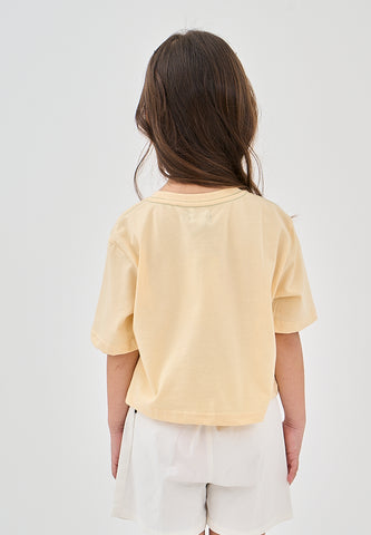 Mossimo Kids Keizel Light Yellow Loose Cropped Fit Tee