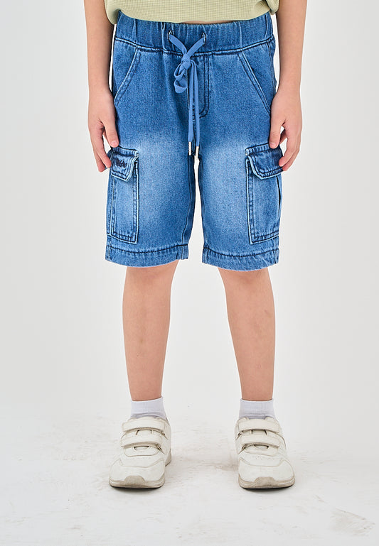 Mossimo Kids Jomel Denim Blue Four Pocket Cargo Shorts