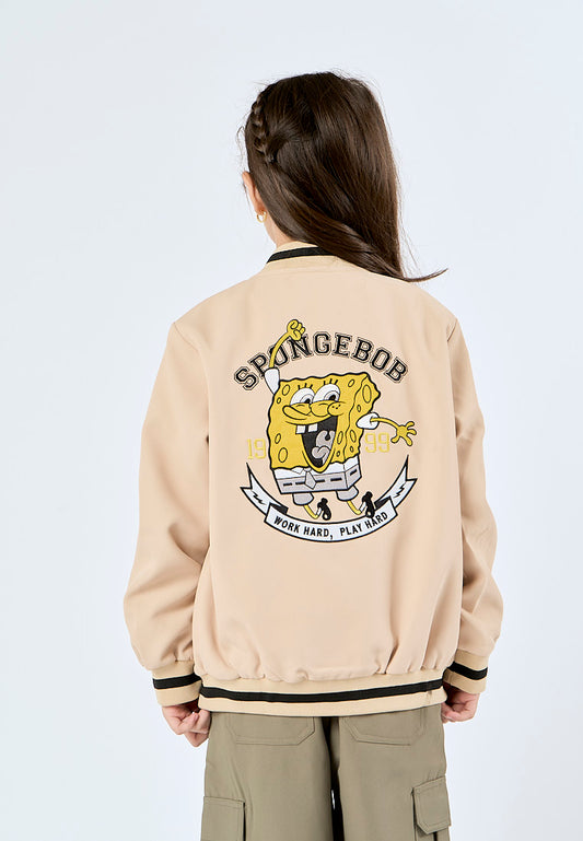 Mossimo Kids Khaki Work Hard Play Hard Spongebob Jacket