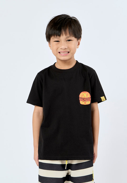 Mossimo Kids Black Spongebob Basic Tshirt with Flat Print