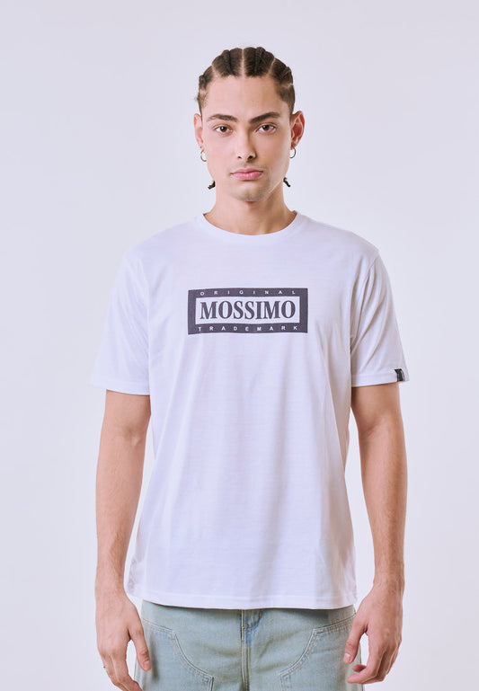 Mossimo Men's White Suedex Logo Classic Fit Tee