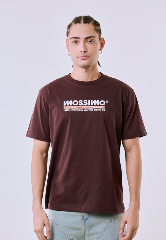 Mossimo Men's Choco Brown Metallic Logo Comfort Fit Tee