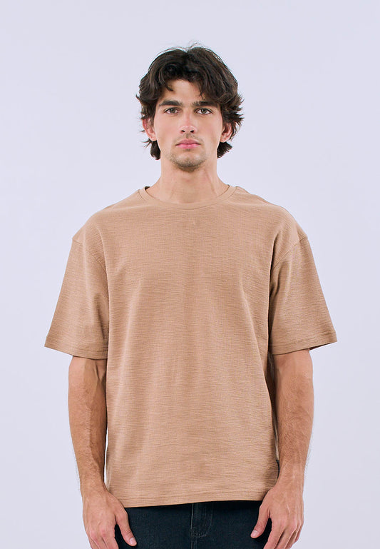 Mossimo Men's Pale Khaki Basic Modern Fit Tee with Back Small Label