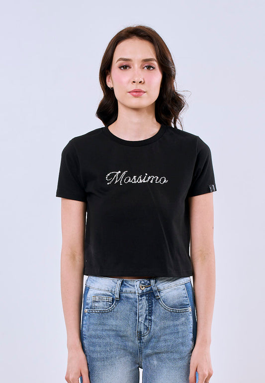 Mossimo Ciela Black Classic Cropped Fit Tee For Women