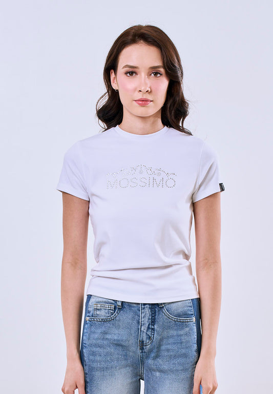 Mossimo Sienna White Body Fitted Tee For Women