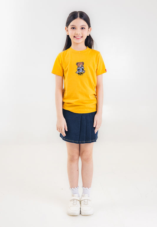 Mossimo Kids Unisex Mustard Mossybear Astronaut Graphic Tshirt