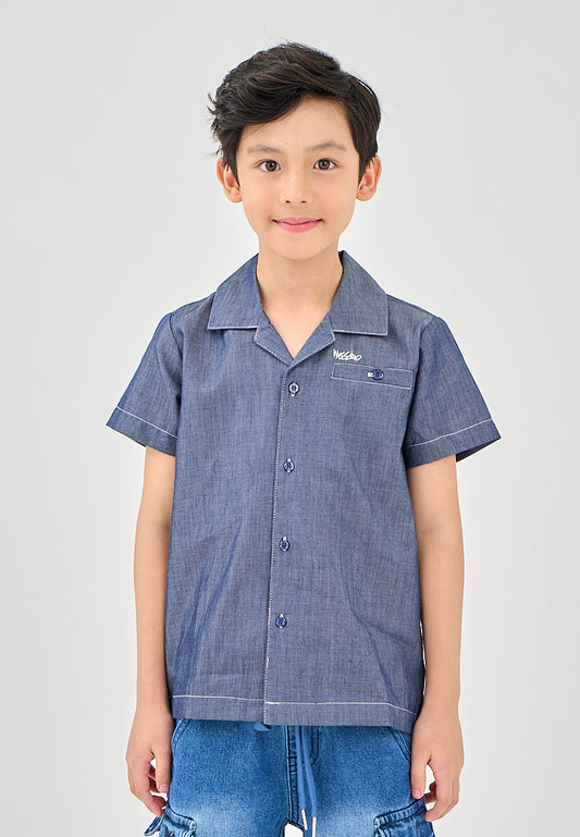 Mossimo Kids Lennon Denim Blue Short Sleeve Woven Top