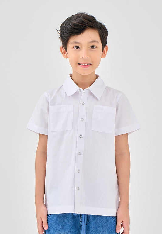 Mossimo Kids Jeriel White Woven Short Sleeve Buttondown