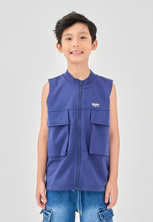 Mossimo Kids Rodjun Blue Flap Pocket Zipper Vest