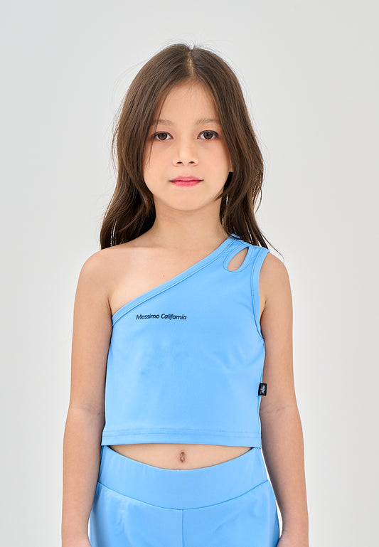 Mossimo Kids Chantal Light blue Assymetrical Top and Shorts Set