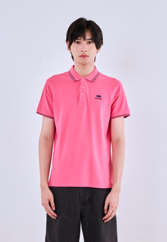 Mossimo Rose Red Polo Shirt with Tipping on Collar For Men