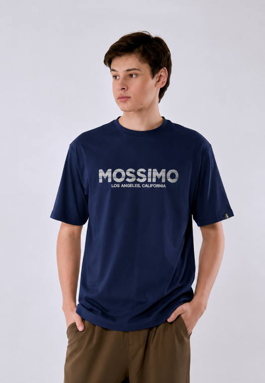Mossimo Men's Blue Modern Fit Logo Print Tee