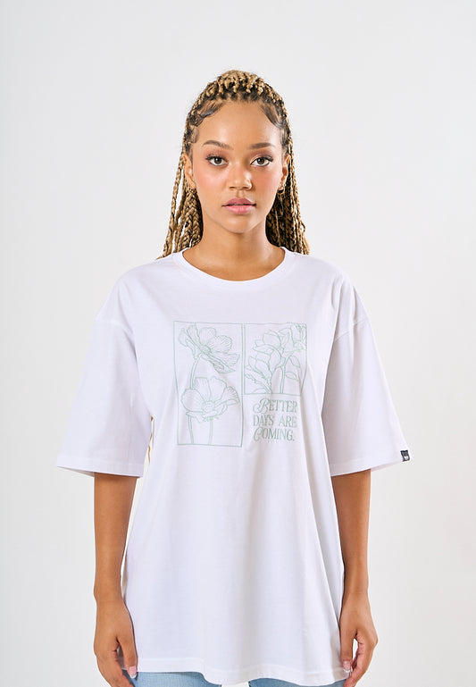 Mossimo Andrea White Oversized Fit Tee