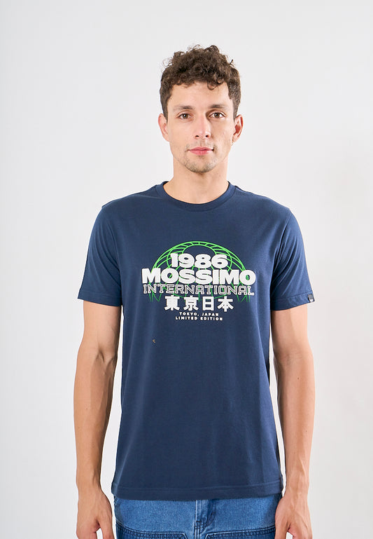 Mossimo France Dark Blue Muscle Fit Tee