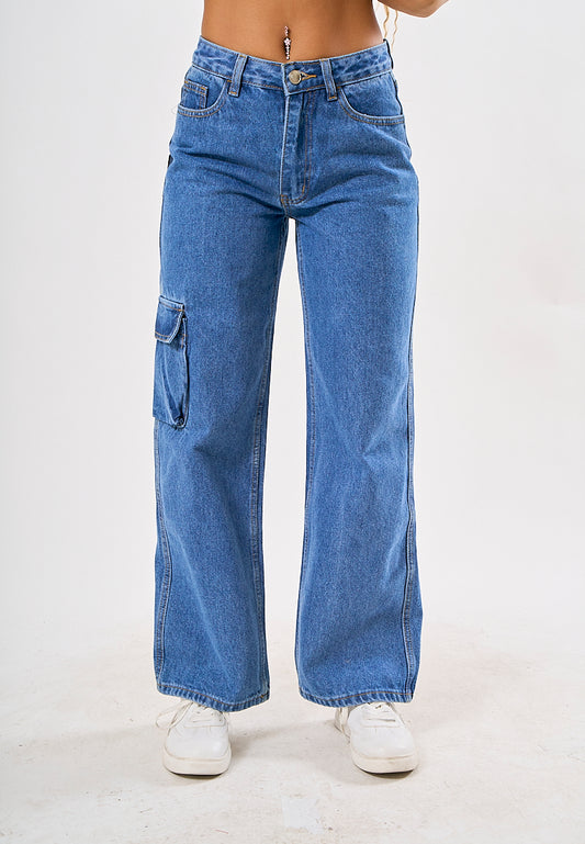 Mossimo Deverly Medium Blue Loose Mid Cargo Pants