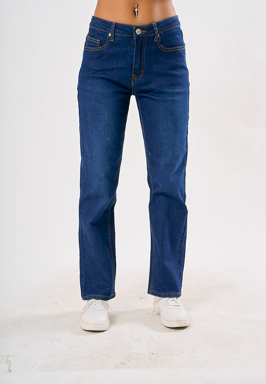 Mossimo Abegail Dark Blue Five Pocket Slim Straight Mid Jeans