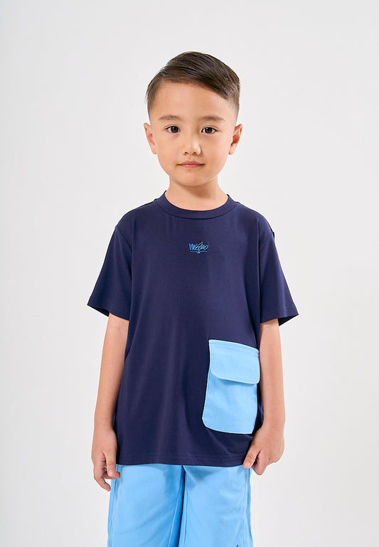 Mossimo Kids Bentley Blue Boys Pocket Tshirt and Rolled Up Short