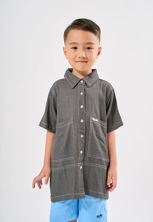 Mossimo Kids Phoenix Black Contrast Stitch Woven Top