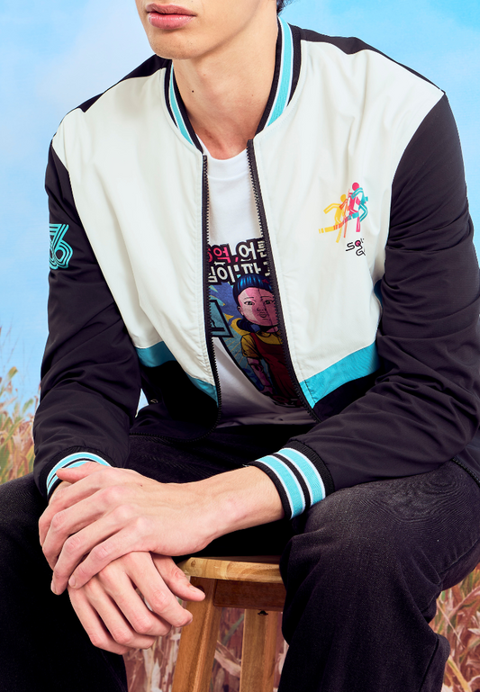 Mossimo Black White Squid Game Unisex Bomber Premium Jacket