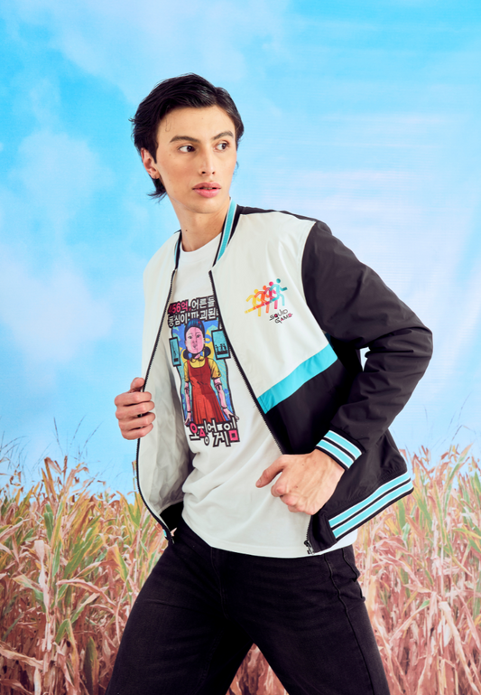 Mossimo Black White Squid Game Unisex Bomber Premium Jacket