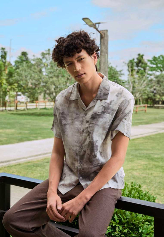 Mossimo Benjamin Gray Woven Boxy Short Sleeves