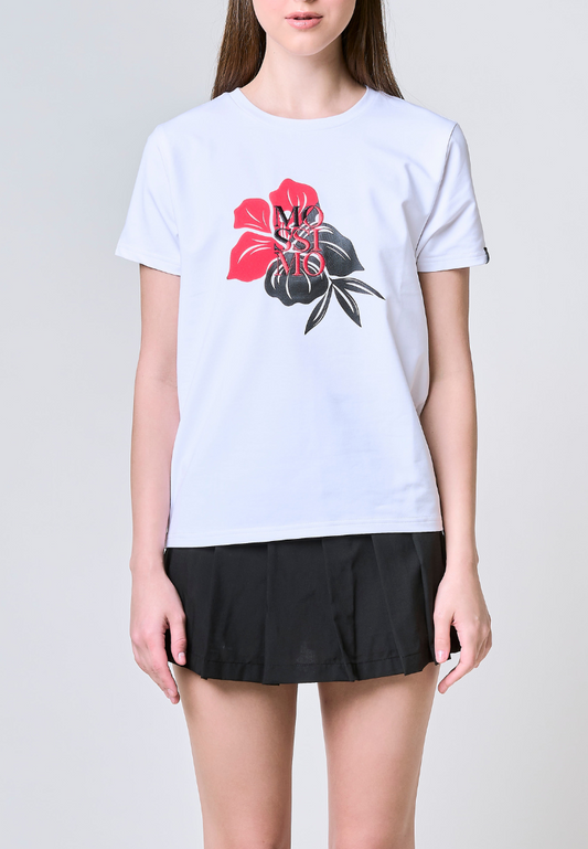 Mossimo Michelle White Floral Classic Fit Tee