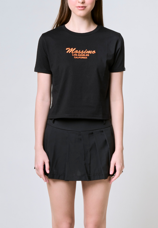 Mossimo Zephyrine Black Classic Cropped Fit Tee