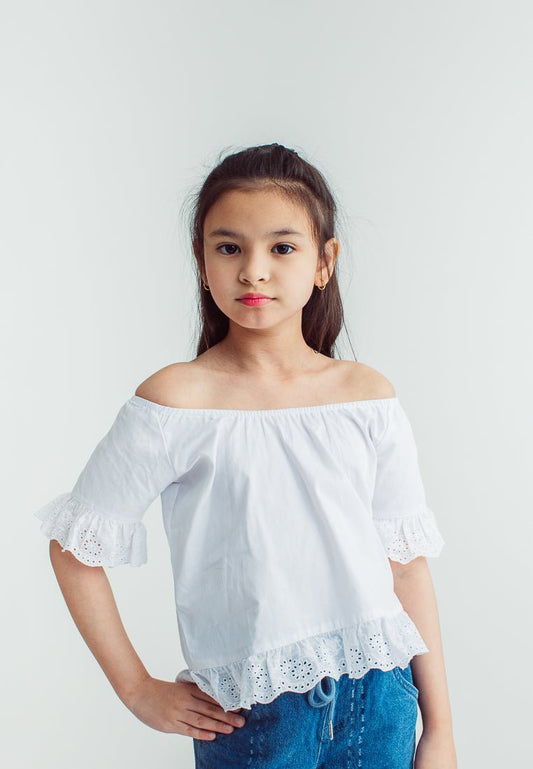 Alliyah White Off Shoulder Short Sleeves Top - Mossimo PH