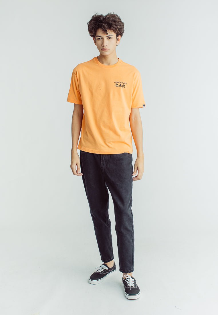 Apricot Basic Round Neck Urban Fit Tee with Flat Print - Mossimo PH