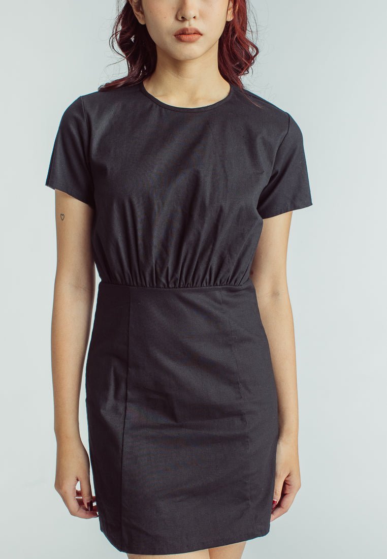Brittany Black Mini Dress with Front Shirring Detail - Mossimo PH