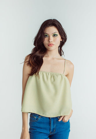 Cleo Sage Green Woven Cropped Flounce Top - Mossimo PH