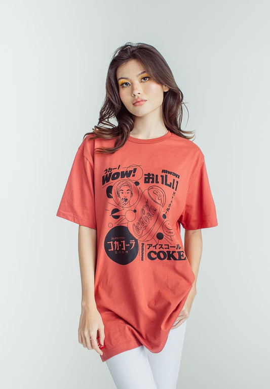Coca-Cola Dusty Cedar Basic Round Neck with Flat Print Modern Fit Tee - Mossimo PH