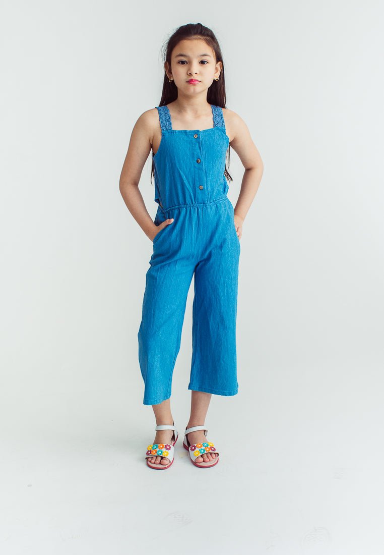 Girls blue playsuit deals